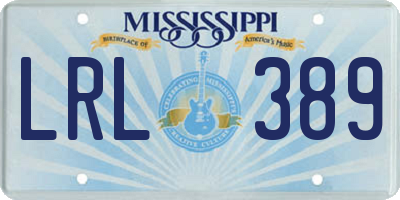 MS license plate LRL389