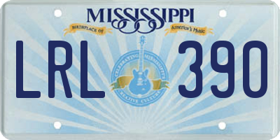 MS license plate LRL390