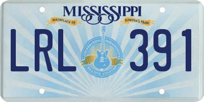MS license plate LRL391