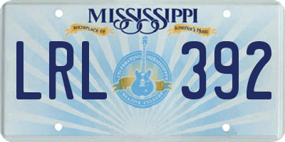 MS license plate LRL392
