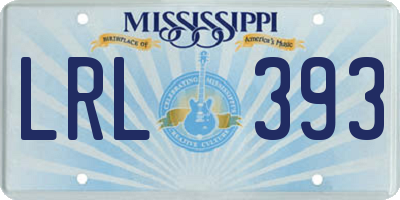 MS license plate LRL393