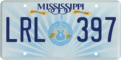 MS license plate LRL397
