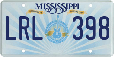 MS license plate LRL398