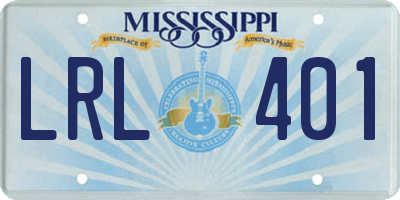 MS license plate LRL401