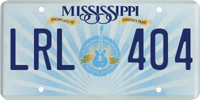 MS license plate LRL404