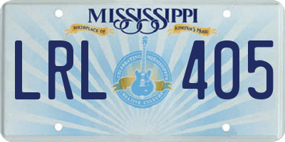 MS license plate LRL405