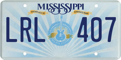 MS license plate LRL407