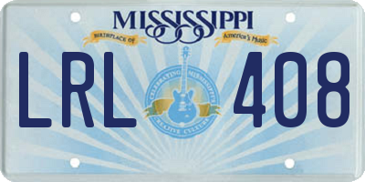 MS license plate LRL408
