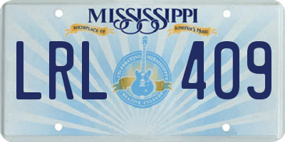 MS license plate LRL409