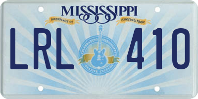 MS license plate LRL410
