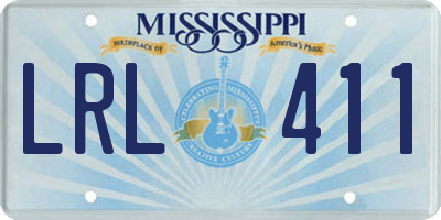 MS license plate LRL411