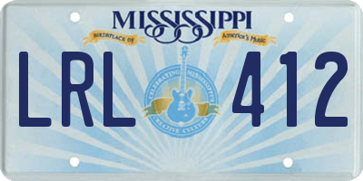 MS license plate LRL412