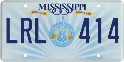 MS license plate LRL414