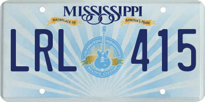 MS license plate LRL415