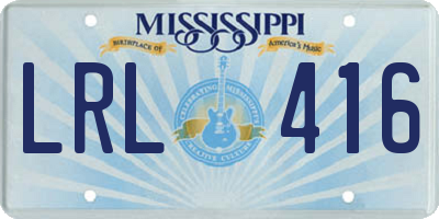 MS license plate LRL416