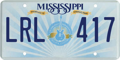 MS license plate LRL417