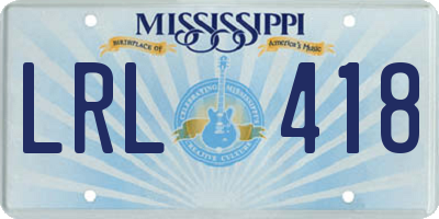 MS license plate LRL418