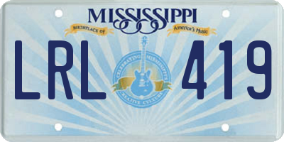 MS license plate LRL419