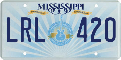 MS license plate LRL420