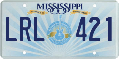 MS license plate LRL421