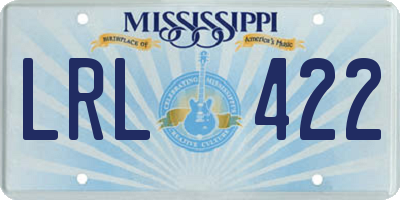 MS license plate LRL422