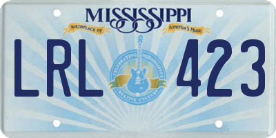 MS license plate LRL423