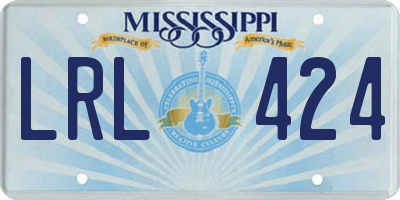 MS license plate LRL424
