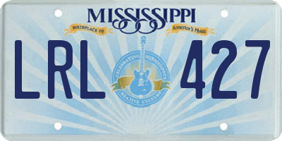 MS license plate LRL427