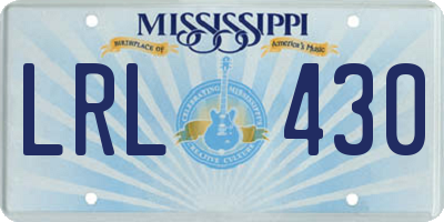 MS license plate LRL430
