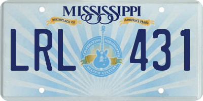 MS license plate LRL431