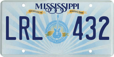 MS license plate LRL432