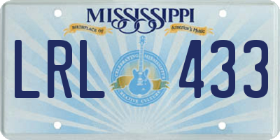 MS license plate LRL433