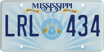 MS license plate LRL434