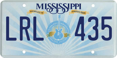 MS license plate LRL435
