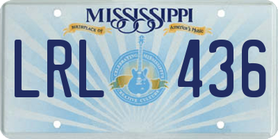 MS license plate LRL436
