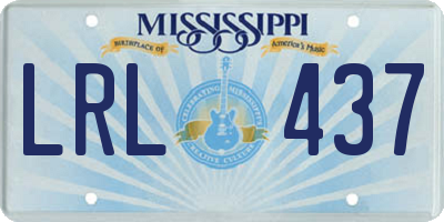 MS license plate LRL437