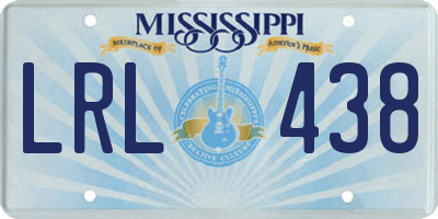 MS license plate LRL438