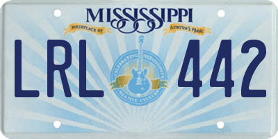 MS license plate LRL442