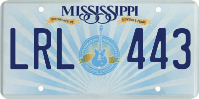 MS license plate LRL443