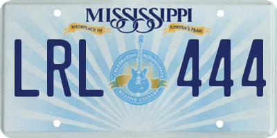 MS license plate LRL444