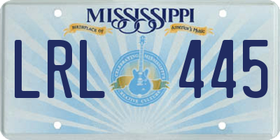 MS license plate LRL445