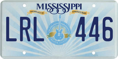 MS license plate LRL446