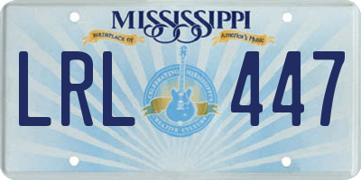 MS license plate LRL447