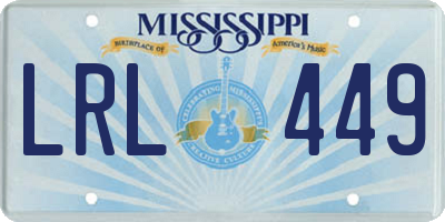 MS license plate LRL449