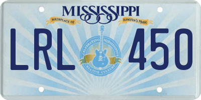MS license plate LRL450