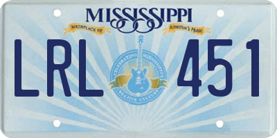 MS license plate LRL451