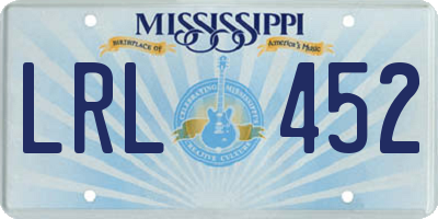 MS license plate LRL452