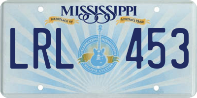 MS license plate LRL453