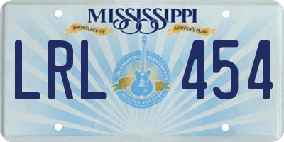 MS license plate LRL454