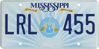 MS license plate LRL455